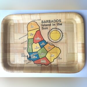 ✨Vintage Barbados Serving Tray Wood Decorative Souvenir Home Decor